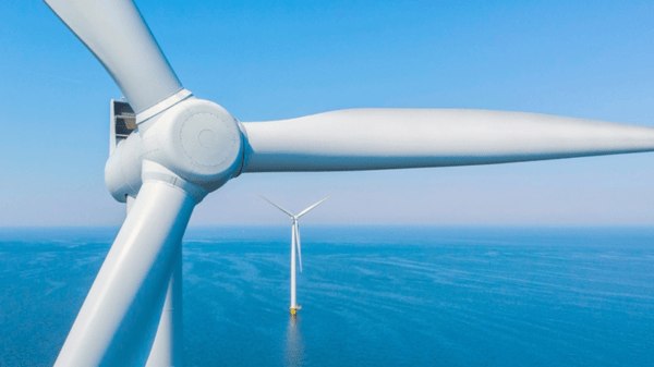 wind turbines placed in the sea