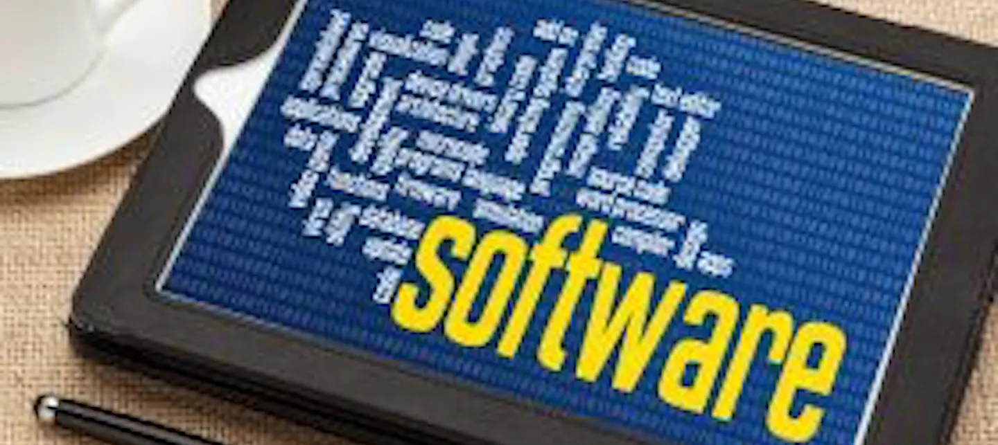 Bilde av nettbrett med skriften "Software" 